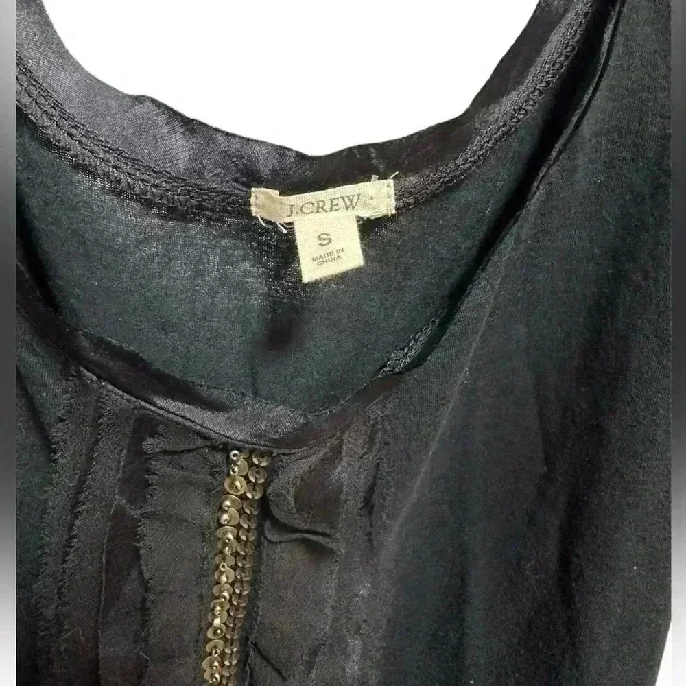 J. Crew black beaded tank top